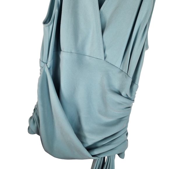 ST. JOHN Womens 6 V Neck Sleeveless Rouched Tie Side Formal Classy Blouse Top - Picture 2 of 7